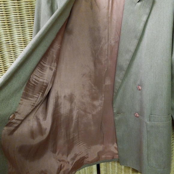 DOLCI Mondo Fine Wool Blazer Jacket Double Breast 1-Button Sand/Stone Brown L/44 - Picture 5 of 11